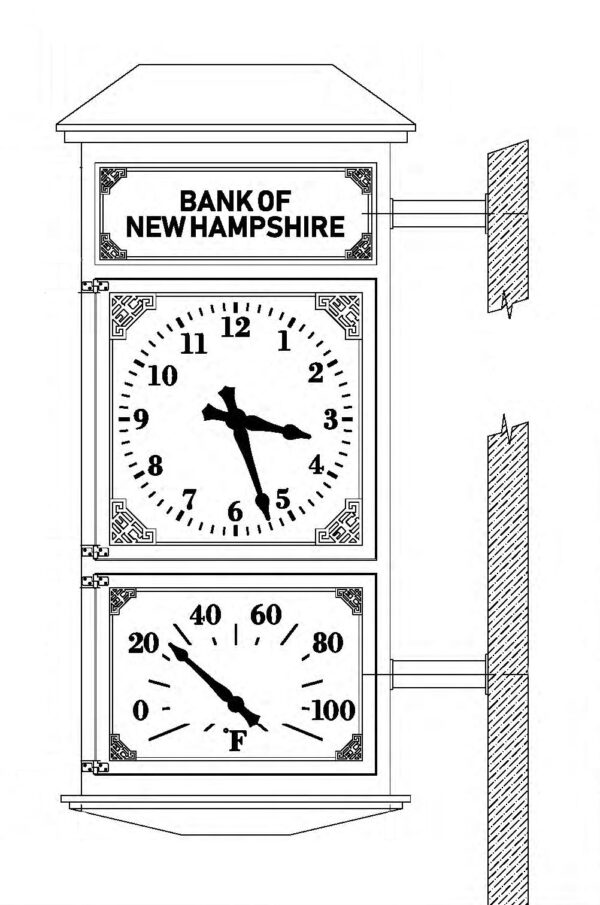 O.B. MClintock Bank Clock Reproduction for Bank of New Hampshire