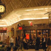 Milwaukee Airport post clock hanging indoors
