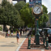 Four dial large Howard post clock at Boston University featuring custom dial lettering, AI faces, and WS hands.